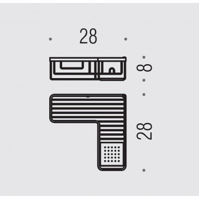 Полочка корзинка COLOMBO DESIGN ANGOLARI B9614 угловая одинарная с металлической полочкой