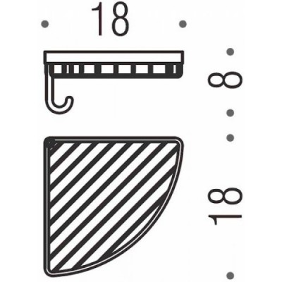 Полочка корзинка COLOMBO DESIGN ANGOLARI B9616 угловая одинарная с крючком