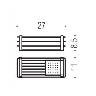 Полочка корзинка COLOMBO DESIGN ANGOLARI B9632 одинарная с металлической полочкой