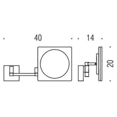 Косметическое зеркало COLOMBO DESIGN SPECCHI Complementi  B9756 настенное с подсветкой увеличение 3 раза питание от сети