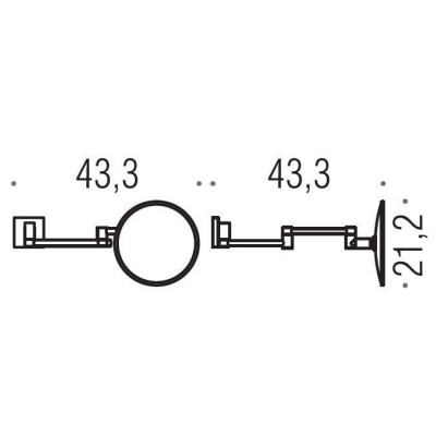 Косметическое зеркало COLOMBO DESIGN SPECCHI Complementi  B9759 настенное увеличение 3,5 раза