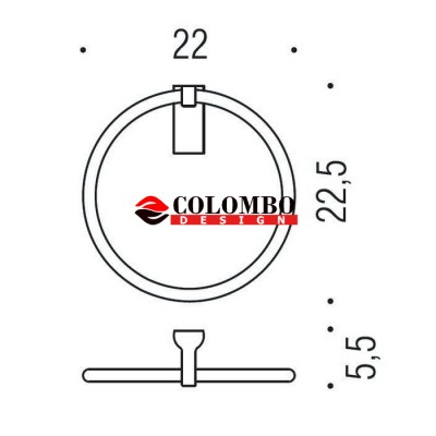 Полотенцедержатель COLOMBO DESIGN LUNA B0111 кольцо