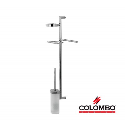 Стойка COLOMBO DESIGN PLANETS B9822 настенная с полотенцедержателем с мыльницей с держателем туалетной бумаги и с ершиком