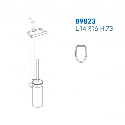 Стойка COLOMBO DESIGN PLANETS B9823 настенная с держателем туалетной бумаги и ершиком