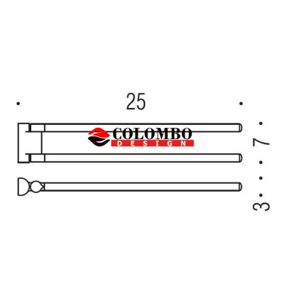 Полотенцедержатель COLOMBO DESIGN LUNA B0113 двойной поворотный