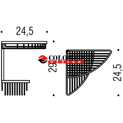 Полочка корзинка COLOMBO DESIGN ANGOLARI B9609 угловая двойная