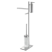 Стойка COLOMBO DESIGN SQUARE B9918 напольная с полотенцедержателем с дозатором с держателем туалетной бумаги и с ершиком